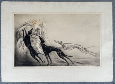 LOUIS ICART "COURSING II" ETCHING