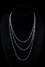 PLATINUM HANDMADE DIAMOND SLEEK LONG CHAIN