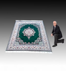 GREEN/CREME ESTATE ORIENTAL CARPET