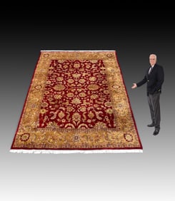 RED & GOLD ESTATE ORIENTAL CARPET 9" X 12"