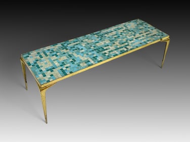 MID-CENTURY MODERN TILE-TOP MOSAIC TABLE