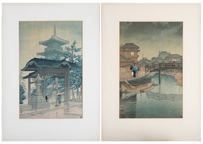 TWO KAWASE HASUI WOODBLOCK PRINTS