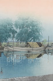 HASUI KAWASE WOODBLOCK “MORNING AT TSUCHIURA”