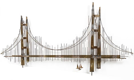 CURTIS JERE SUSPENSION BRIDGE METAL WALL ART