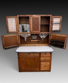 6 DOOR OAK HOOSIER BEAUTY CABINET NO. 2154