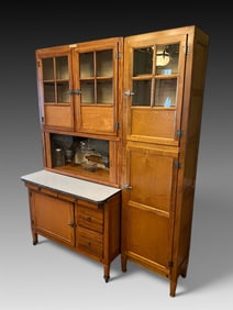 HOOSIER CABINET W/ JELLY CUPBOARD AND TAMBOUR DOOR
