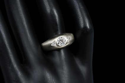 SOPHISTICATED 14K RING DIAMOND RETRO DECO