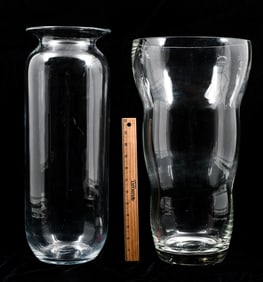 2 LARGE BLENKO GLASS VASES