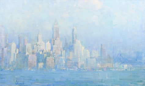 RICHARD SCHMID NEW YORK CITY SKYLINE PAINTING