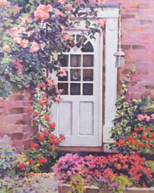 PAOLO BIGAZZI DOOR WITH ROSES PAINTING