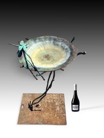 ROGER DITARANDO BRONZE & COPPER BIRD BATH