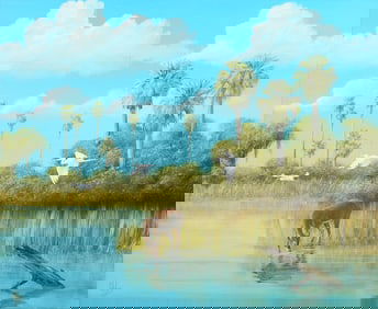 JOE GIBBS FLORIDA BACKWATERS PAINTING