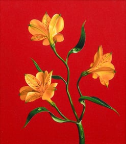 OTTO DUECKER PAINTING PERUVIAN LILLY