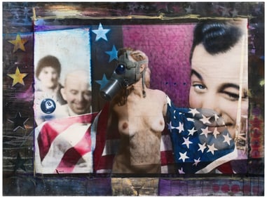 LARGE LANCE RODGERS MIXED MEDIA ARTWORK