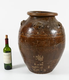 LARGE EARLY CHINESE FOO DOG VESSEL