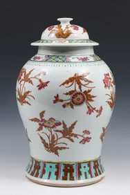 19TH-C. ENAMELED CHINESE FAMILLE ROSE VASE