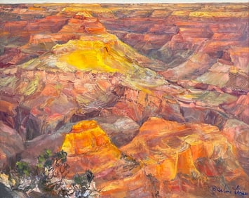 ARLINE TINUS PANORAMIC GRAND CANYON PAINTING