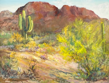 ARLINE TINUS PAINTING OF VULCAN MOUNTAIN