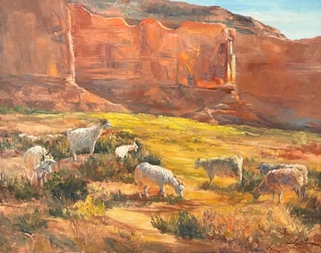 ARLINE TINUS LANDSCAPE WITH SHEEP GRAZING