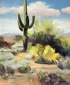 ARLINE TINUS DESERT CACTUS SAGUARO PAINTING
