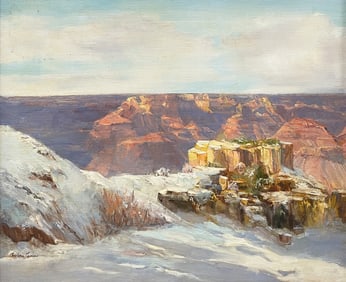 ARLINE TINUS SNOWY GRAND CANYON PANORAMIC PAINTING