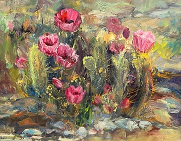 ARLINE TINUS DESERT FLOWERS PAINTING