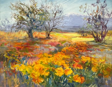 ARLINE TINUS WESTERN SPRING FLOWERS LANDSCAPE