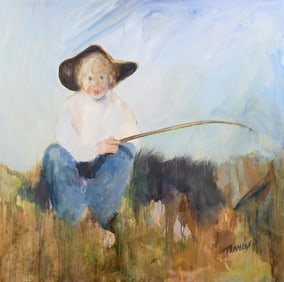ELLEN PLANKEY FISHERMEN PAINTING