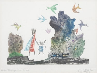 GUILLERMO SILVA ETCHING “DOMINGO EN EL PARQUE”