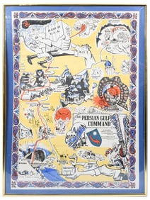 VINTAGE MAP “THE PERSIAN GULF COMMAND”
