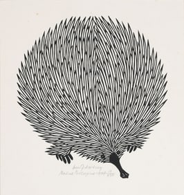 JACQUES HNIZDOVSKY NATIVE PORCUPINE WOODCUT