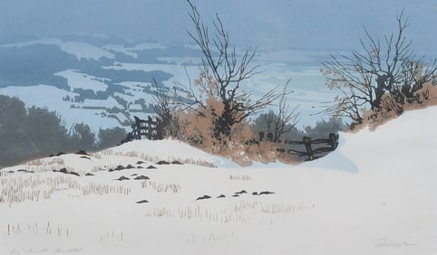 OSKAR DROEGE WINTER LANDSCAPE WOODBLOCK