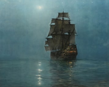 MONTAGUE DAWSON SIGNED GALLEON LITHOGRAPH