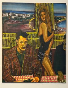 EXPRESSIVE ROBERT WALTERS OIL/PLYWOOD PANEL