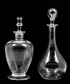 2 PC. LALIQUE & BACCARAT CRYSTAL DECANTERS