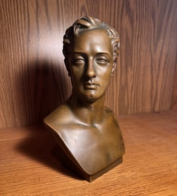 BARBEDIENNE BRONZE BUST OF LORD BYRON