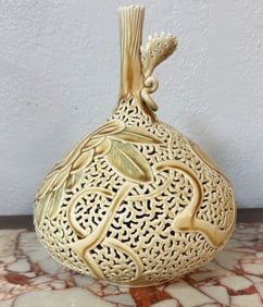 PIERCE-CARVED POTTERY VASE BY KOREAN MASTER HUH