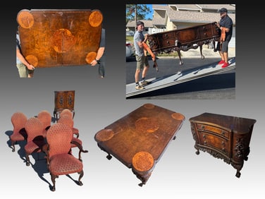 10 PC. CARVED BALL AND CLAW DINING SUITE