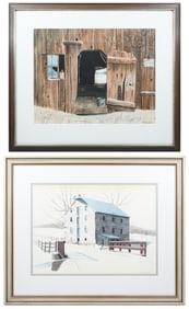 2PC. MILDRED SANDS KRATZ WATERCOLORS