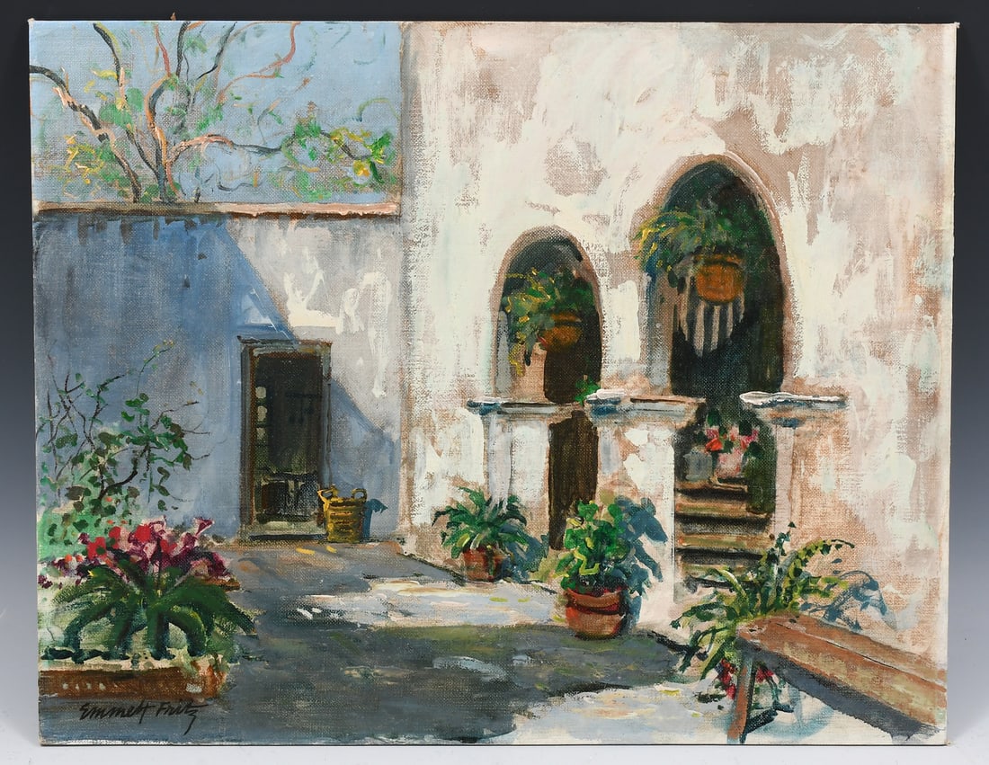EMMETT JOHN FRITZ SPANISH COURTYARD PAINTING (1 of 3)