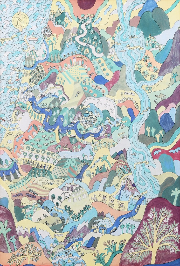 SHLOMO STYLIZED BIBLICAL MAP DRAWING (1 of 4)