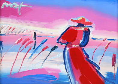 PETER MAX MIXED MEDIA “WALKING IN THE REEDS”