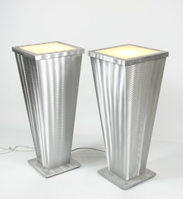 PR. BRUSHED ALUMINUM LIGHTED PEDESTALS