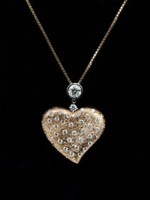 18K ROSE GOLD BRUTALIST HEART PENDANT