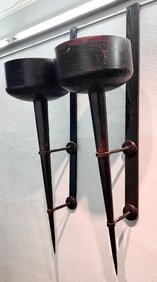 PR. MASSIVE METAL MODERN WALL SCONCES / TORCHIERES