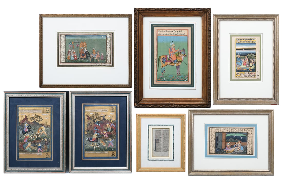 7PC. PERSIAN PAINTING LOT (1 of 7)