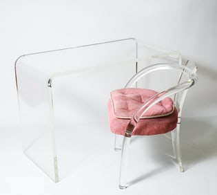 MID-CENTURY MODERN STYLE LUCITE DESK & CHAIR