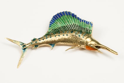 14K GOLD SWORDFISH PENDANT