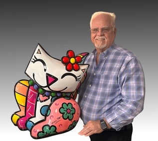 ROMERO BRITTO "RED FLOWER" RESIN SCULPTURE