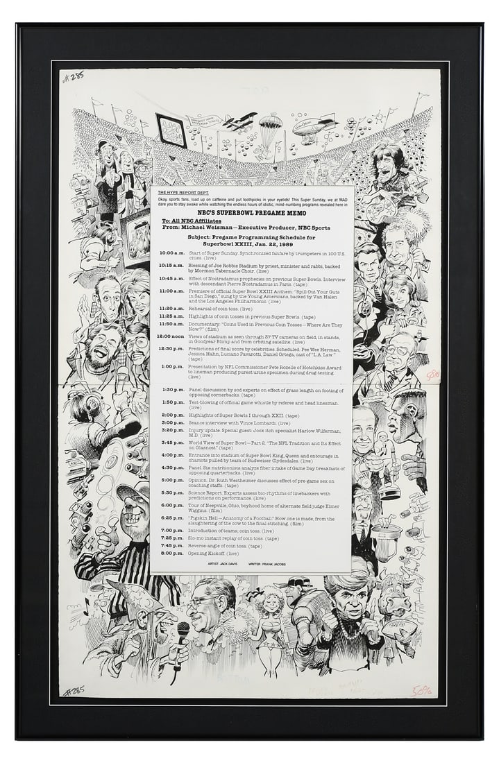 JACK DAVIS SUPERBOWL CARICATURE ARTWORK FOR MAD (1 of 7)